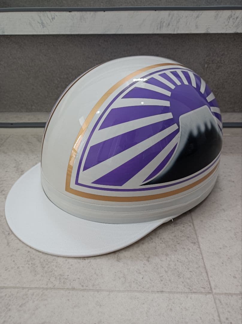 カスタムコルク半　白✘紫富士日章　金ライン