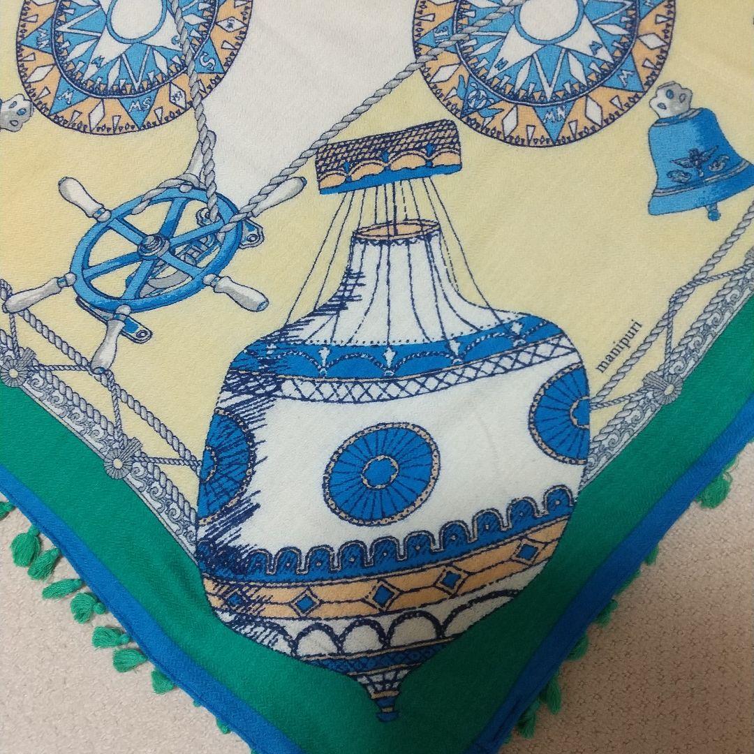 manipuriマニプリウール、シルクストール 120x120