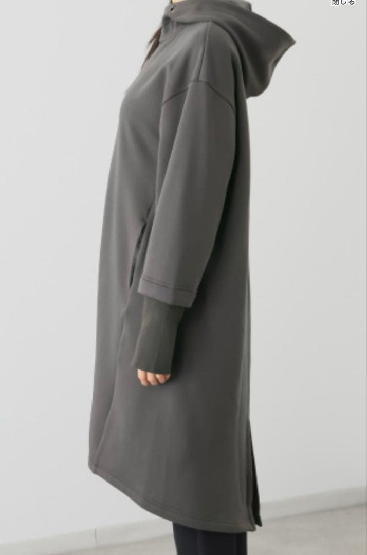 イシカワラボ★ヒトミ 裏ミンク調起毛ソフトダンボールフーディーロングコート