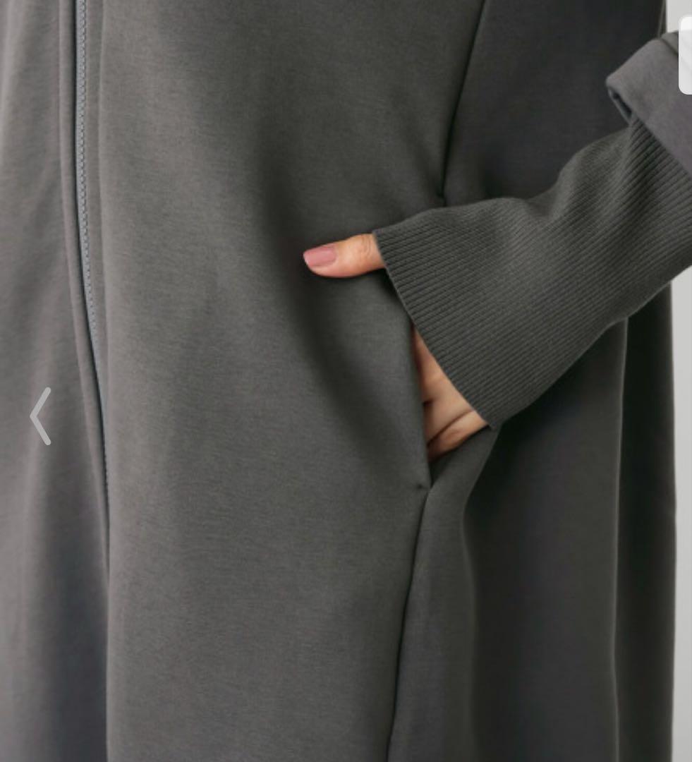 イシカワラボ★ヒトミ 裏ミンク調起毛ソフトダンボールフーディーロングコート