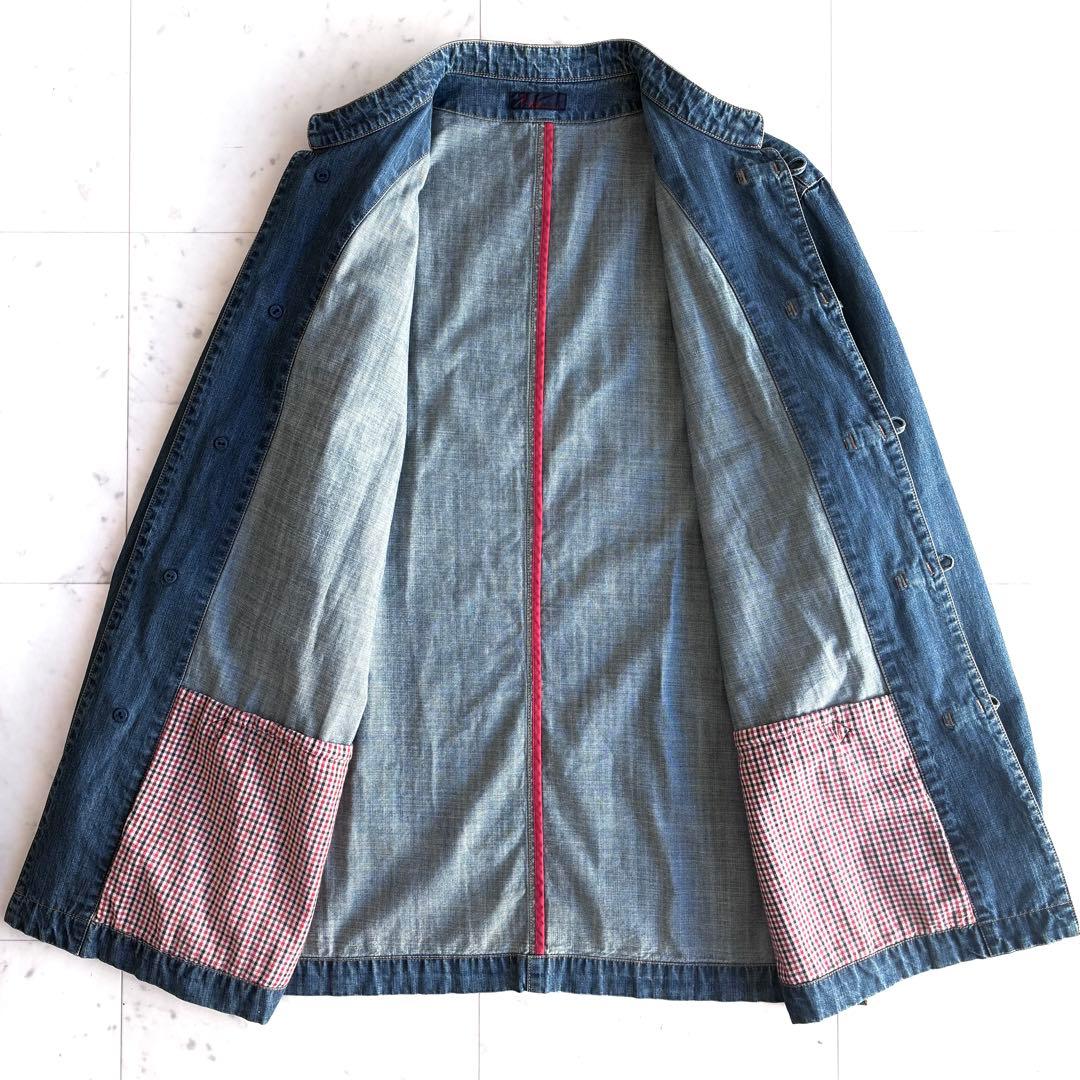 PAPAS パパス デニムチャイナジャケット カバーオール Lサイズ
