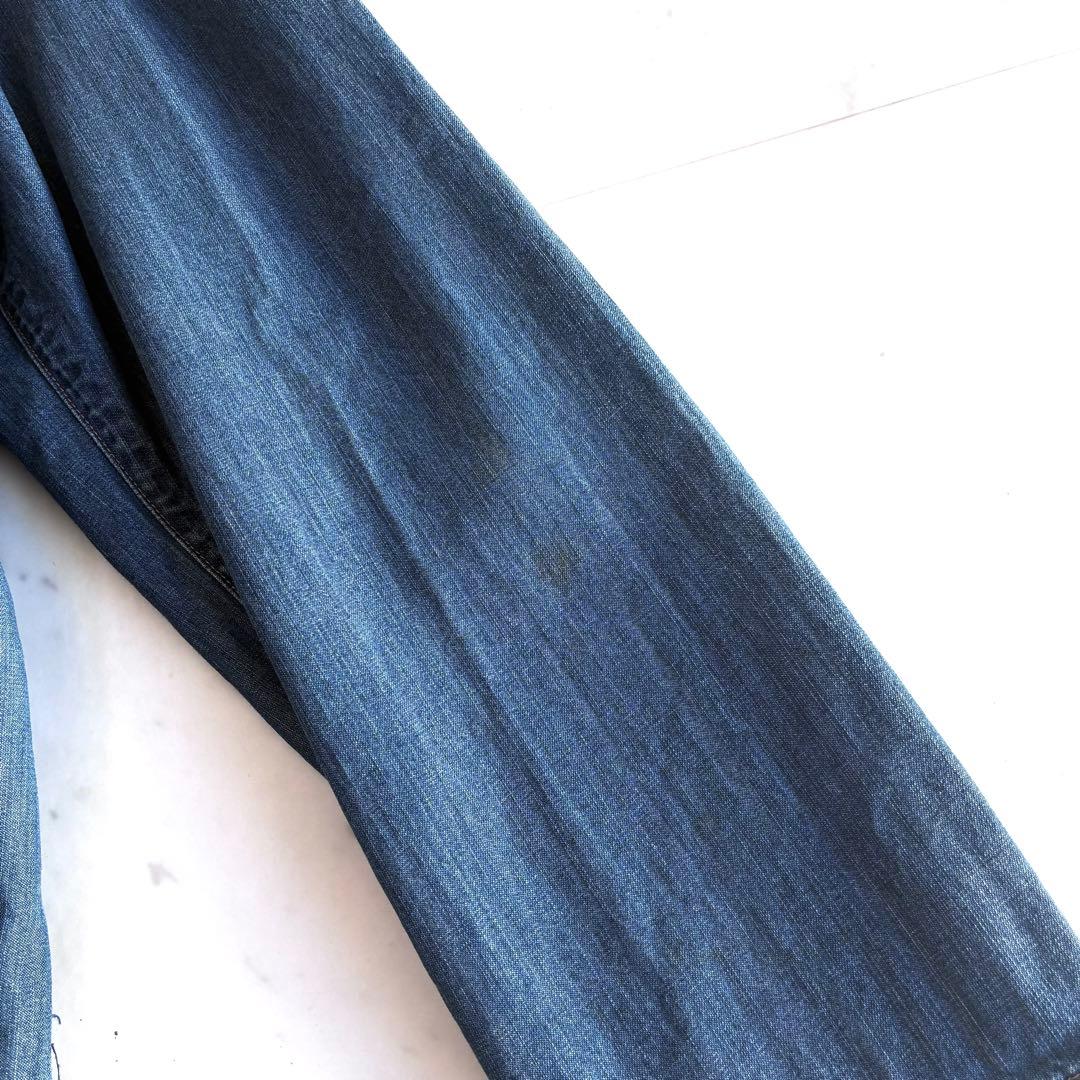 PAPAS パパス デニムチャイナジャケット カバーオール Lサイズ