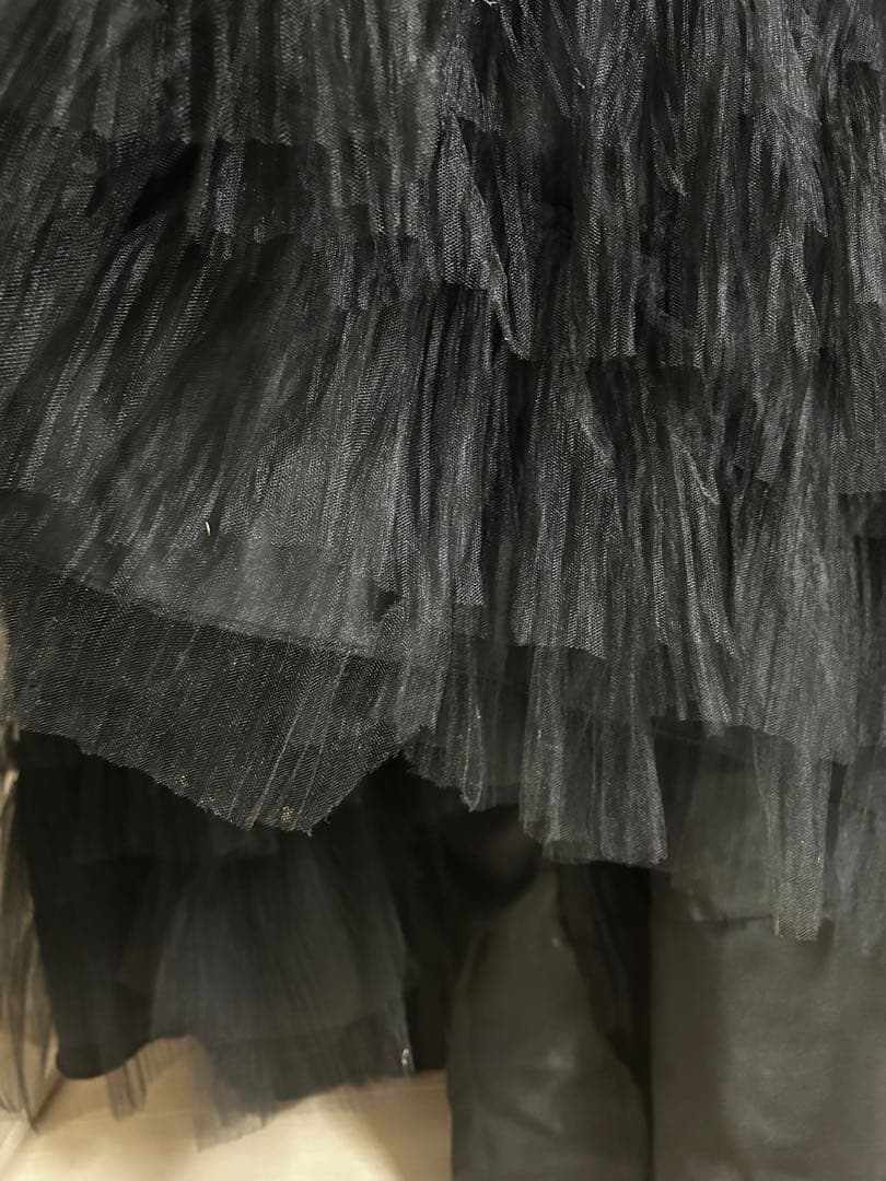 ウエディングドレス　チュールドレス　フリルドレスブラック　前撮り