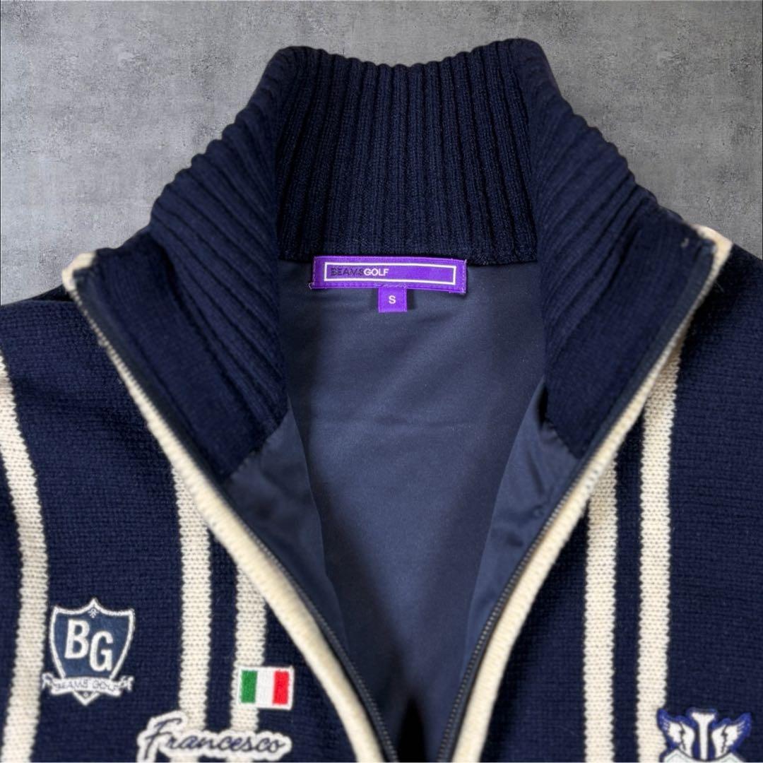 美品 BEAMSGOLF ビームスゴルフ ニット エアシャット ジップジャケット