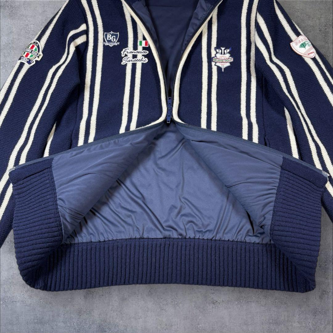 美品 BEAMSGOLF ビームスゴルフ ニット エアシャット ジップジャケット