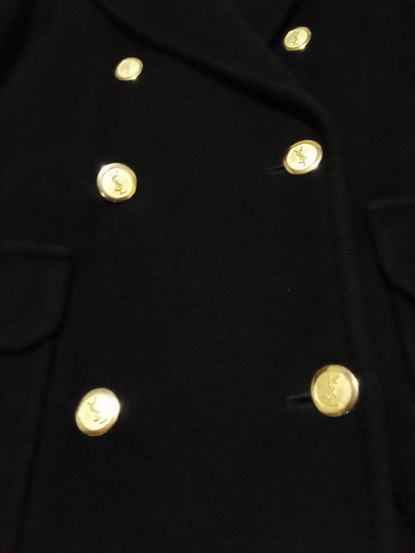 Yves Saint Laurent 黒 ダブルブレストコート M