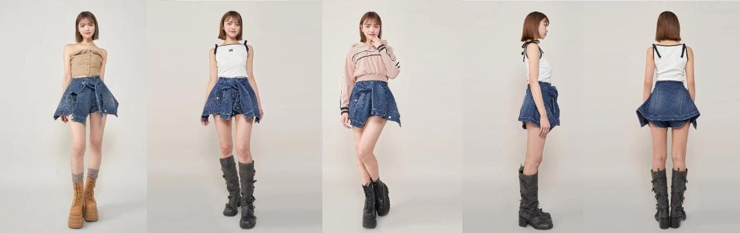 ダーリッチ darich ドッキングデザインデニムショートパンツ ブルー S