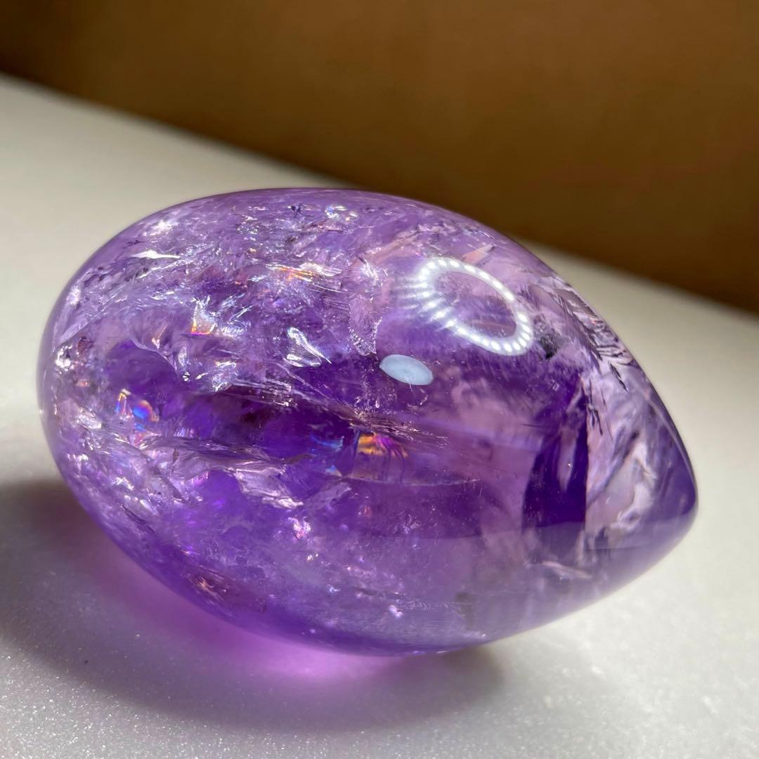 アメジスト卵形オブジェ