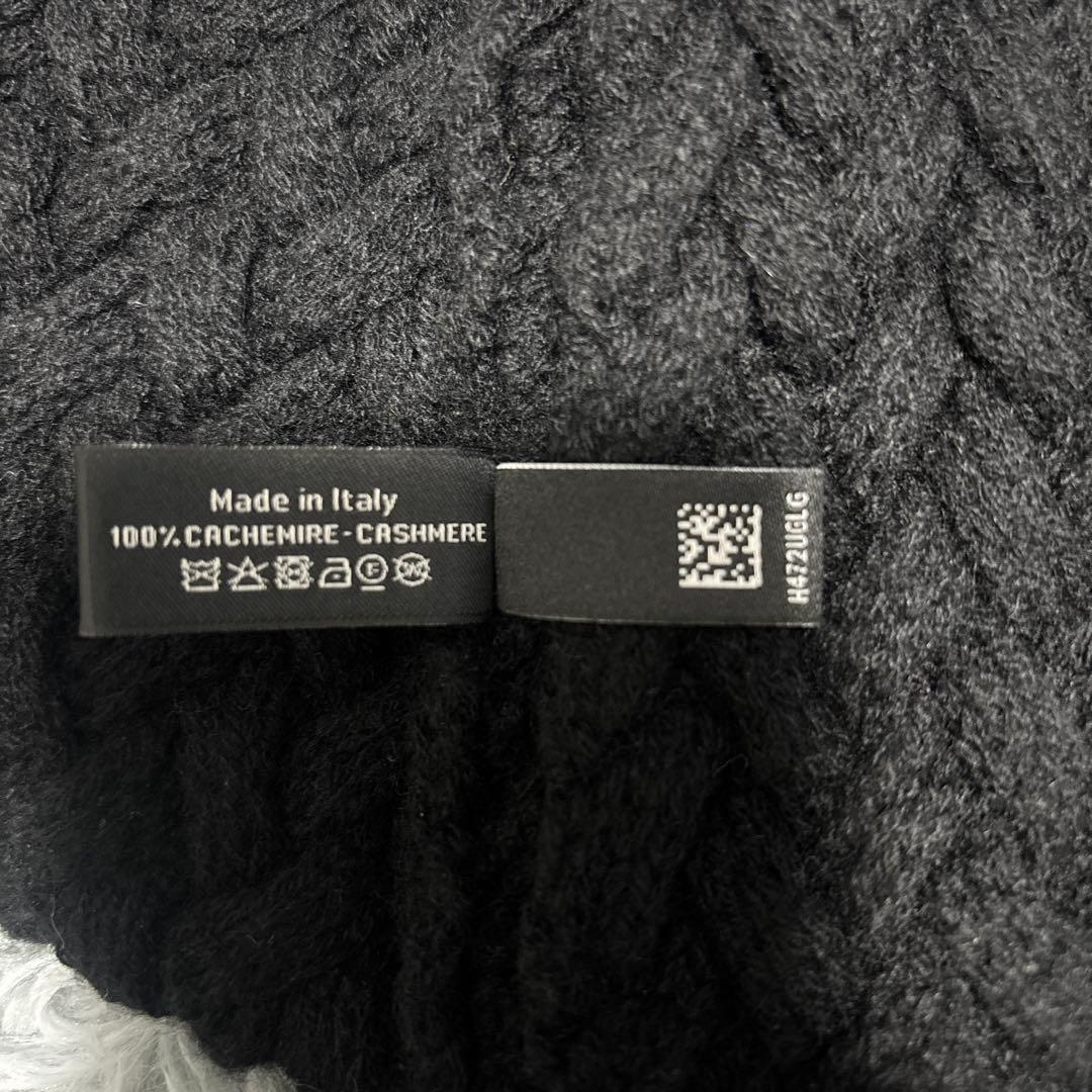 シャネル　マフラー　カシミヤ　ブラック　ココマーク　黒