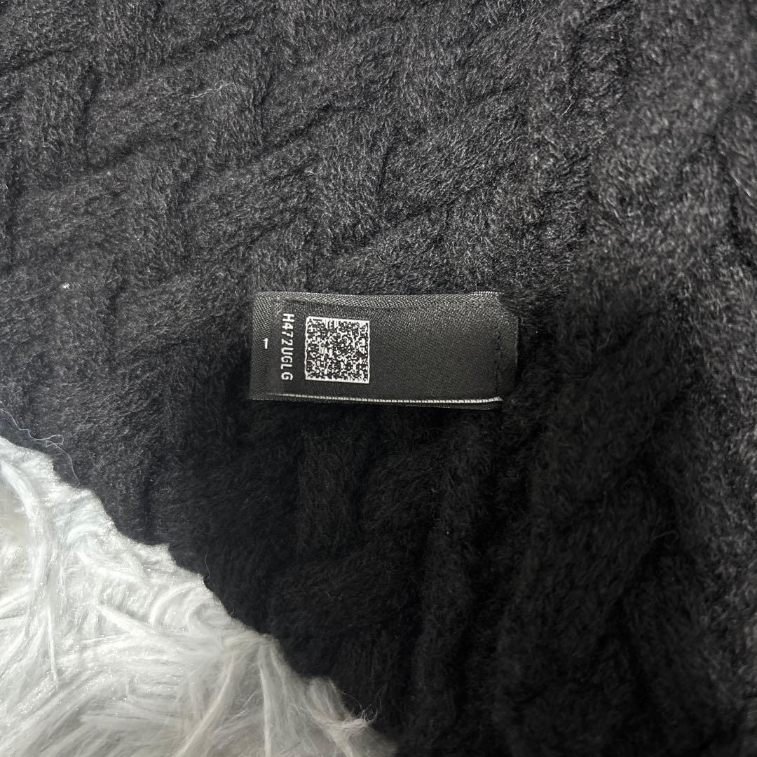 シャネル　マフラー　カシミヤ　ブラック　ココマーク　黒