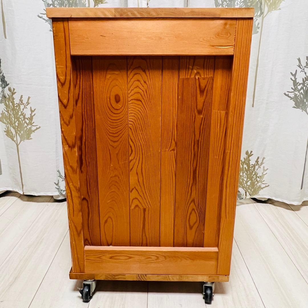 アンティーク調 木製多段チェスト（4段/キャスター付）天然木 道具入れ 書類棚