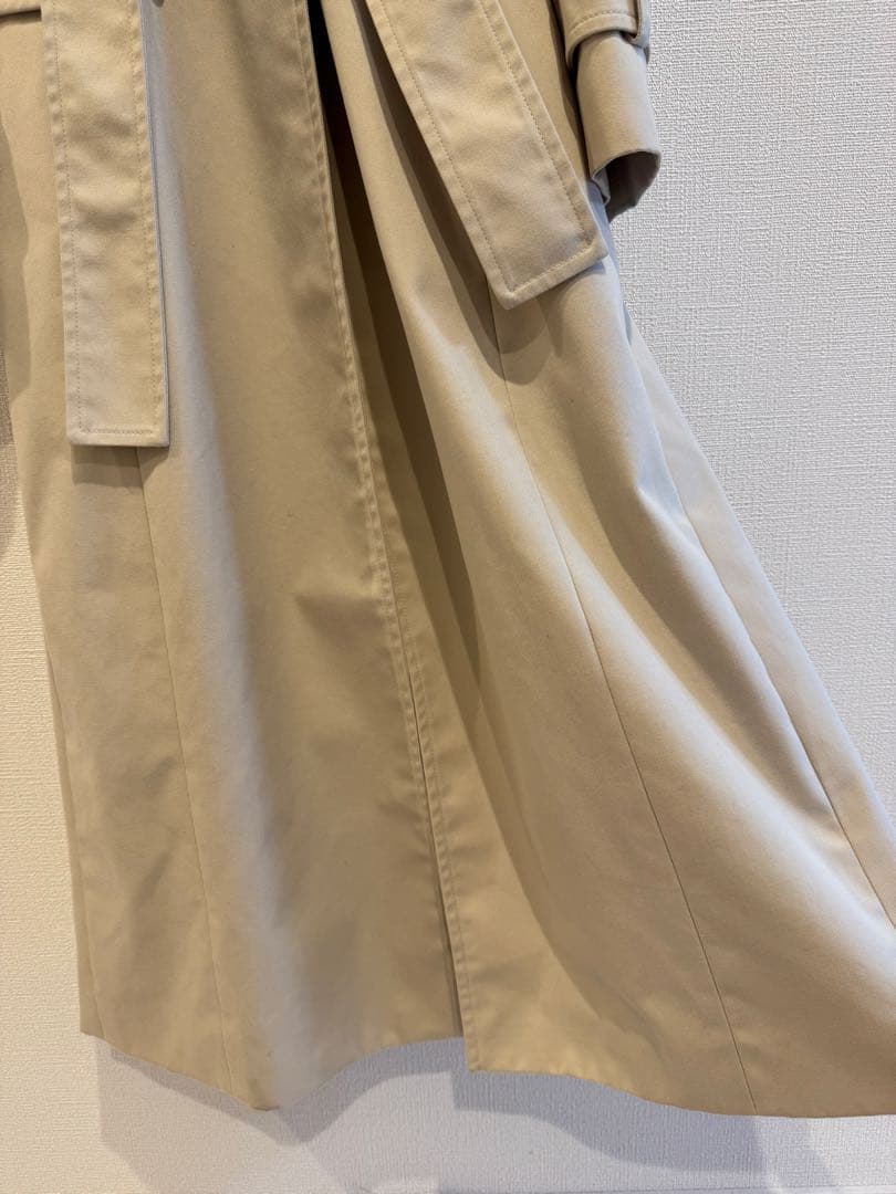 【THOM BROWNE★トムブラウン】ベージュ トレンチコート ストライプ裏地