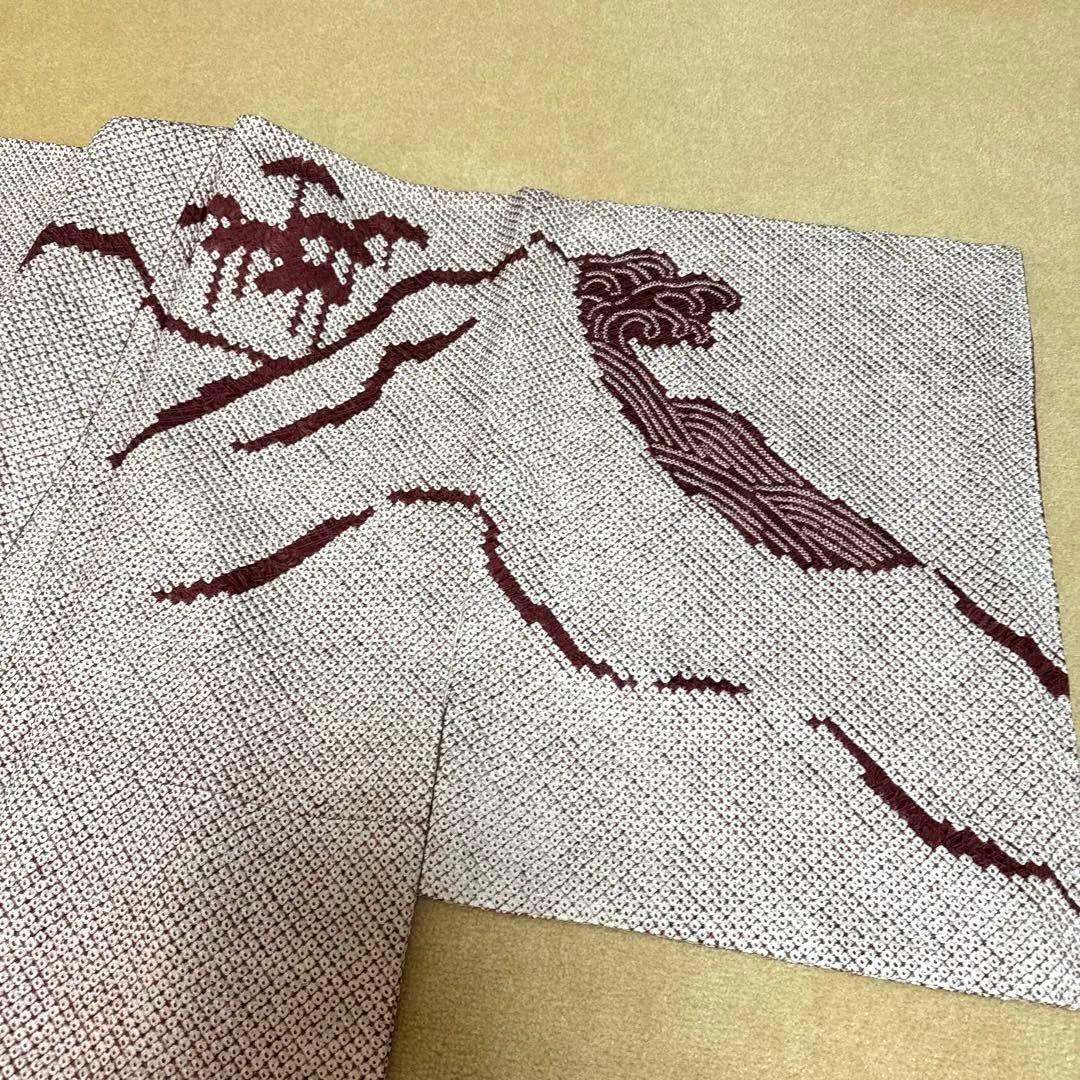 本疋田 訪問着 総絞り 袷 着物 上品 一つ目絞り 吉祥 匹田鹿の子 波 お祝い