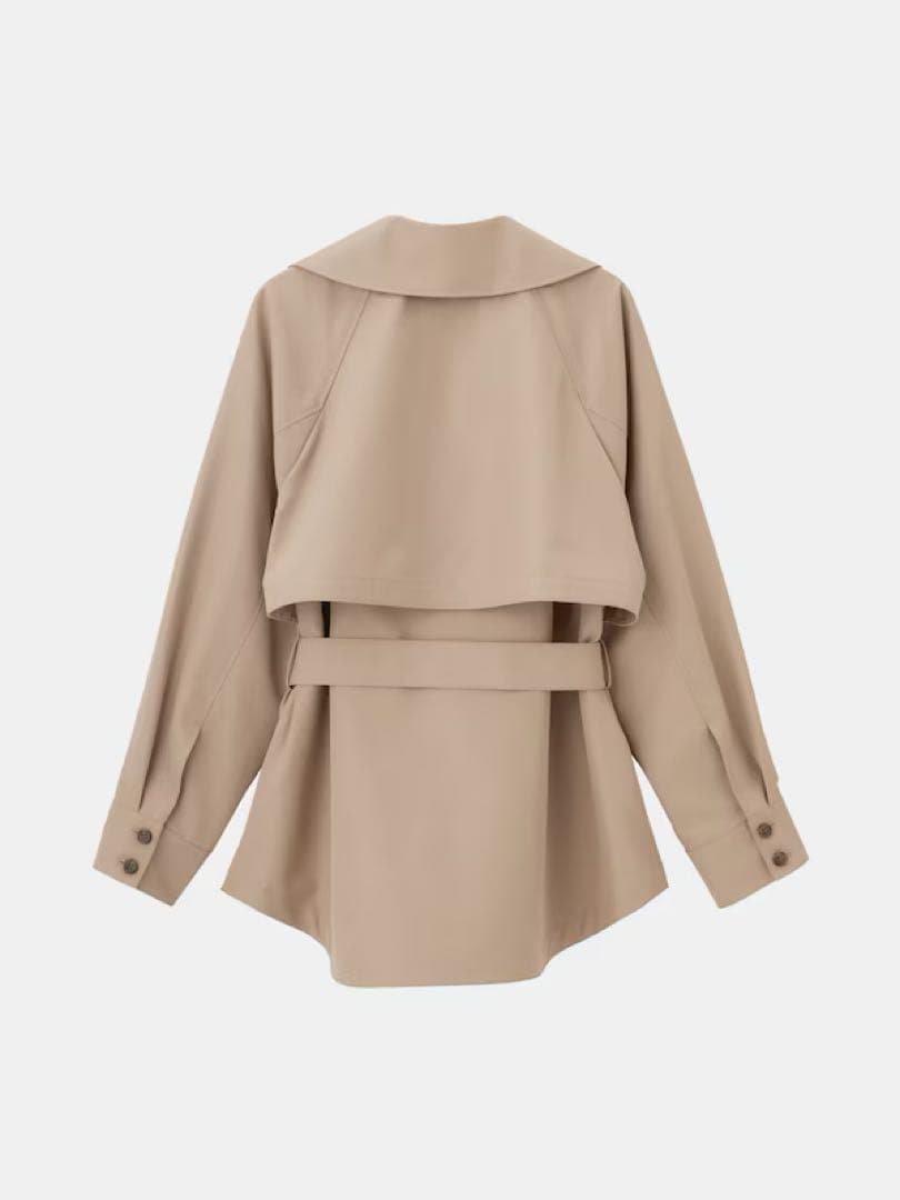 極美品 PLST 現行 リラクシーショートトレンチコート ベージュ S