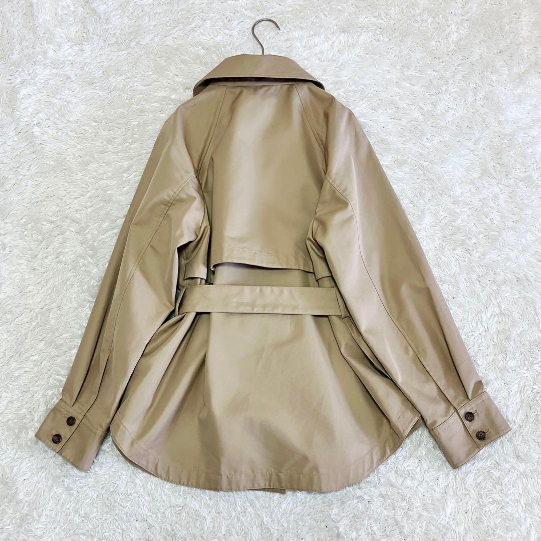 極美品 PLST 現行 リラクシーショートトレンチコート ベージュ S