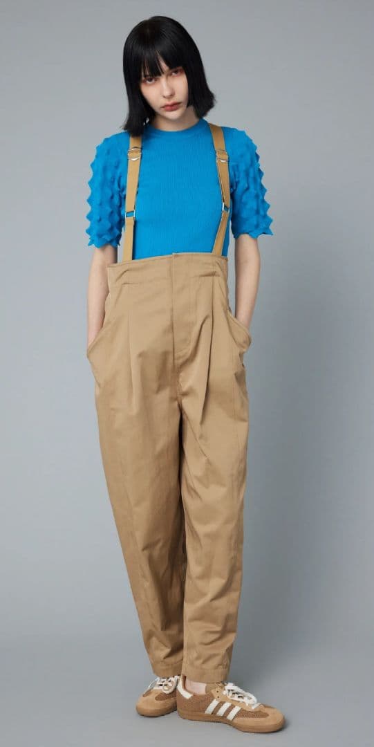 ヘリンドットサイ サスペンダーパンツ サロペットパンツ 黒