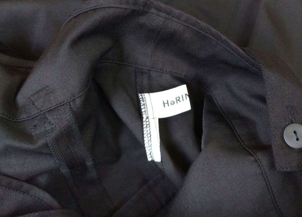 ヘリンドットサイ サスペンダーパンツ サロペットパンツ 黒