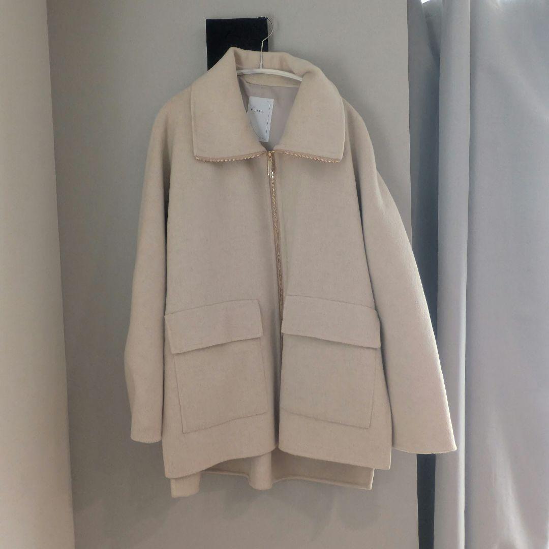 24AW★キャメルミックスリバージップコート①