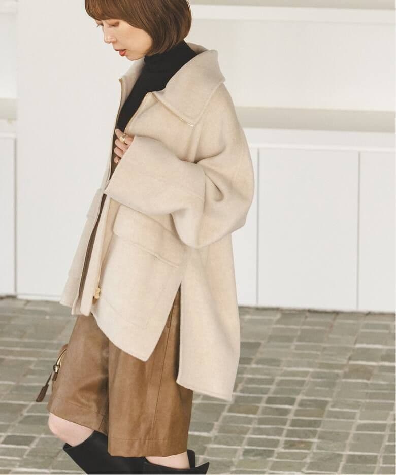 24AW★キャメルミックスリバージップコート①