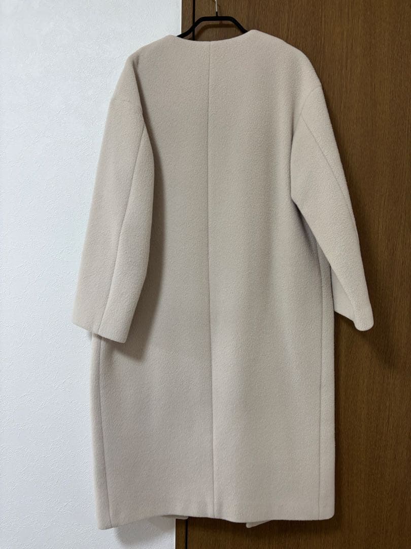 k*A様 IENA ラムウールノーカラーロングコート【クリーニング済】