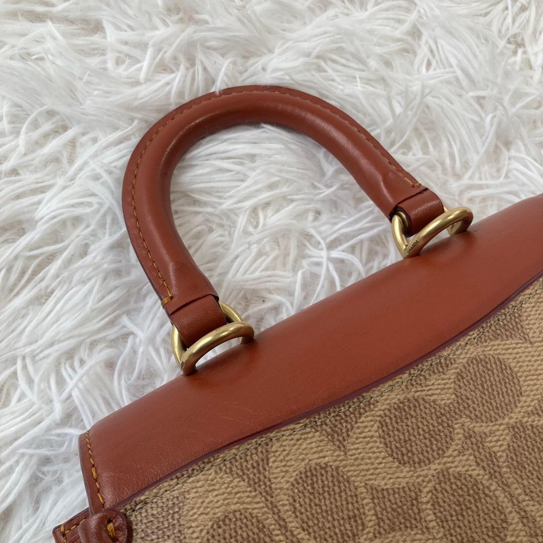 極美品　現行　コーチ　ショルダーバッグ　サミー トップ ハンドル シグネチャー