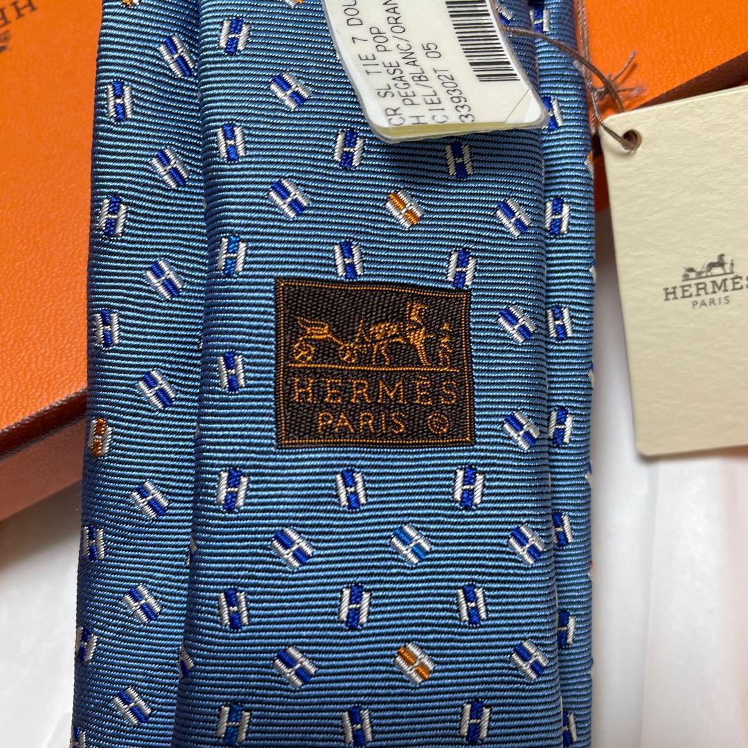 マーキーズ　エルメス HERMES H柄　馬柄　シルクタイ