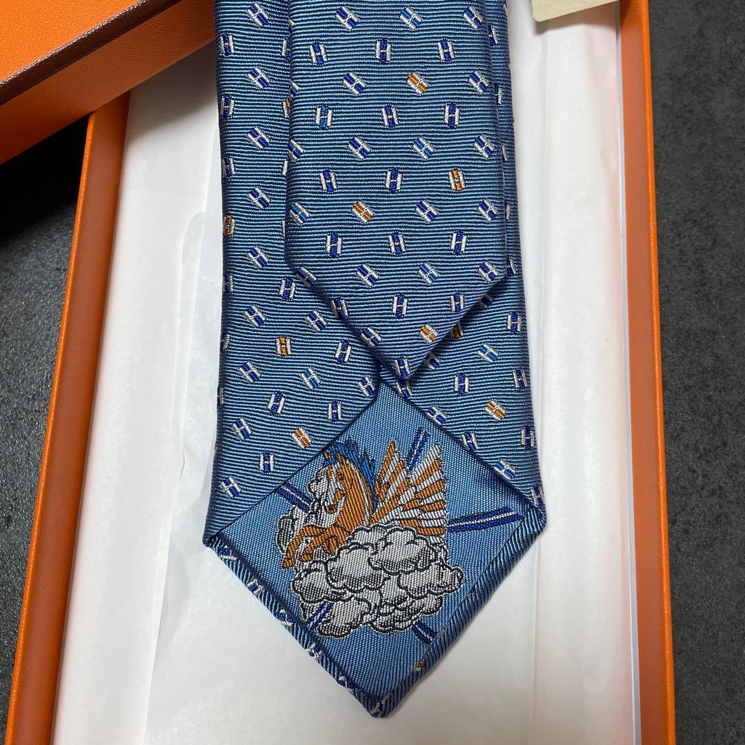 マーキーズ　エルメス HERMES H柄　馬柄　シルクタイ