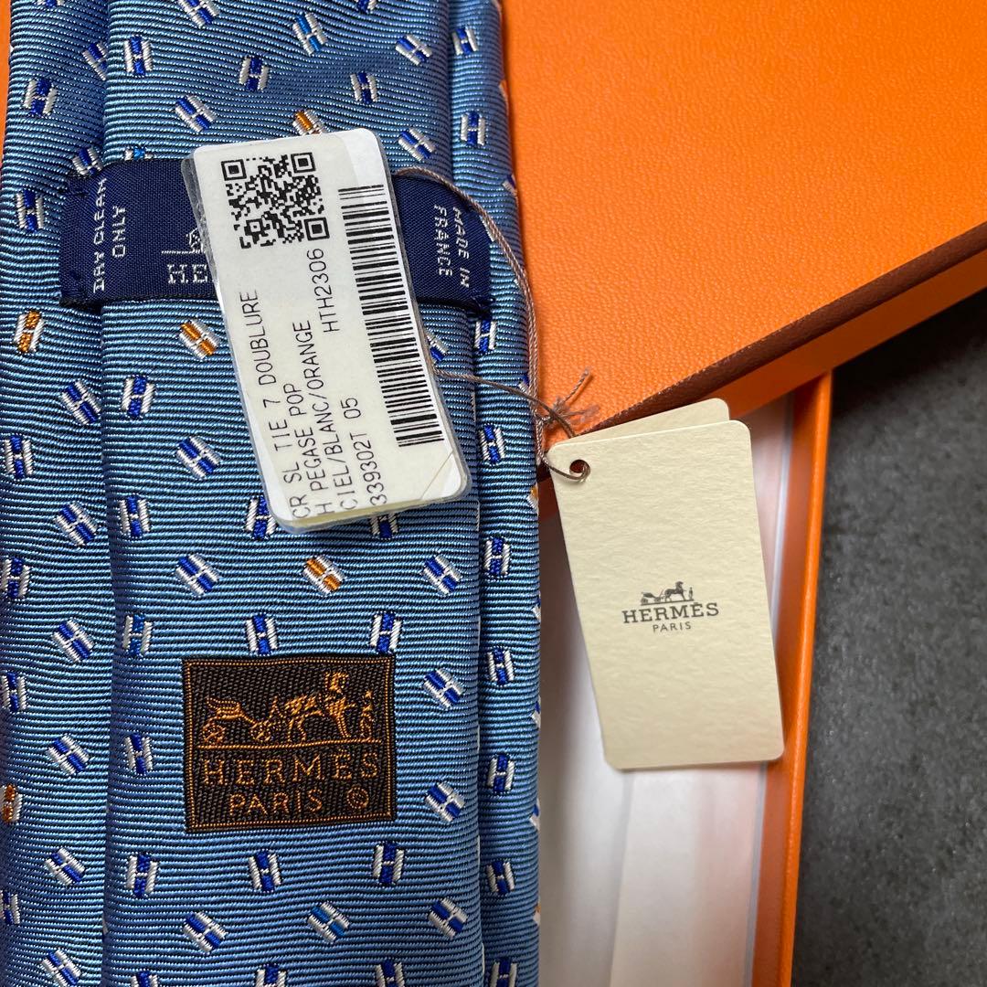 マーキーズ　エルメス HERMES H柄　馬柄　シルクタイ