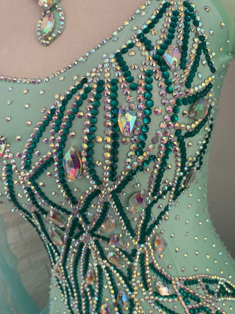 社交ダンス　スタンダードドレス⭐️ミントグリーンドレス