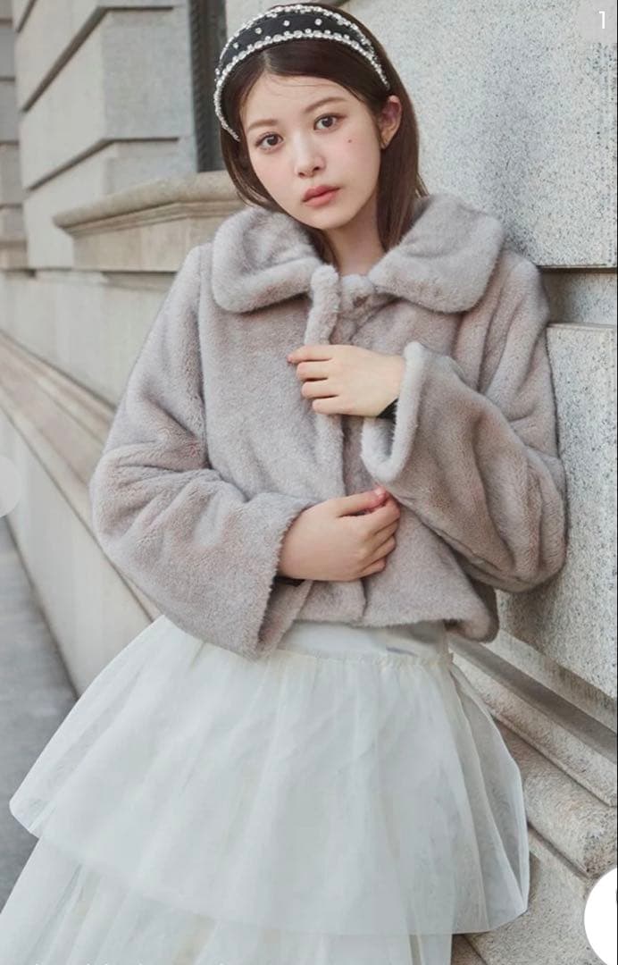 ステンカラーショートファーコートジャケット