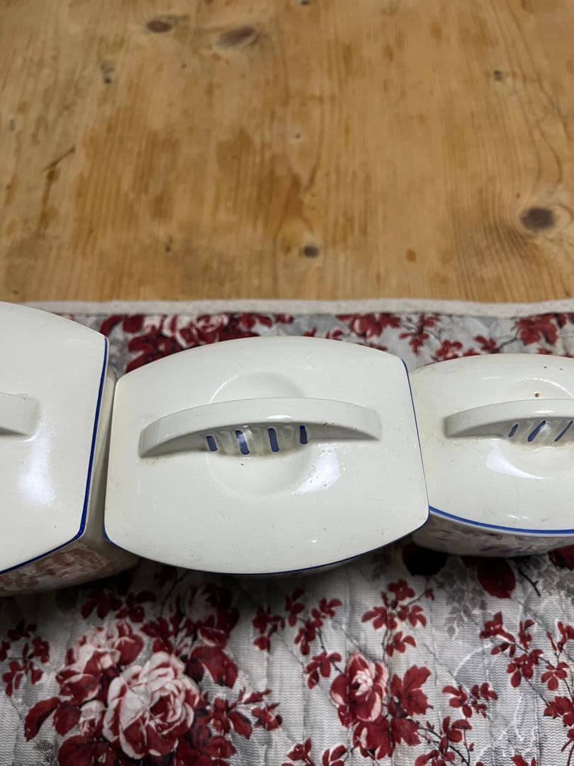 最終値下フランスアンティーク　リュネヴィル　キャニスター5点セットアールデコ様式