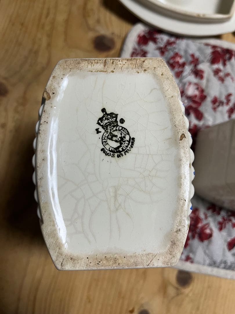 最終値下フランスアンティーク　リュネヴィル　キャニスター5点セットアールデコ様式