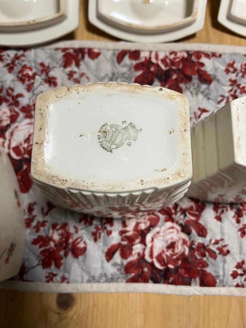 最終値下フランスアンティーク　リュネヴィル　キャニスター5点セットアールデコ様式