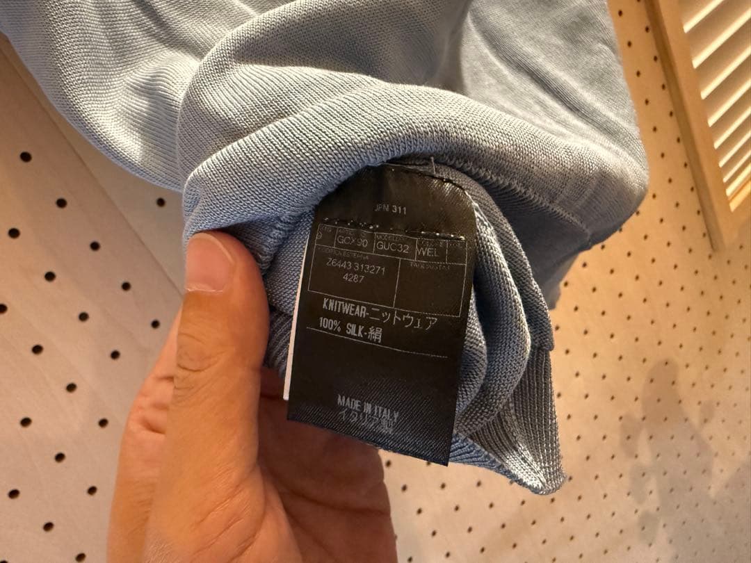 GUCCI ニットポロシャツ　Sサイズ　サックスブルー