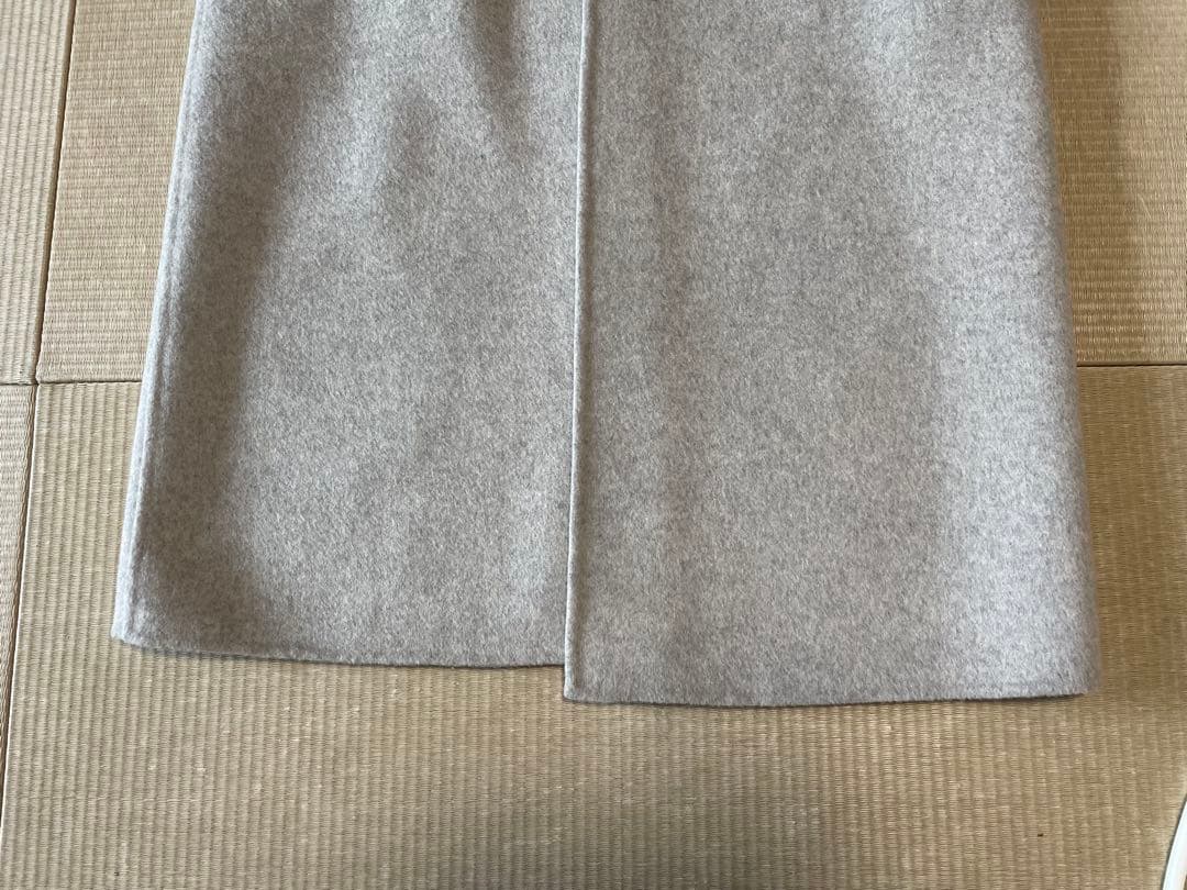 デプレ 2023ＡＷ ダブルフェイスメルトンビーバー ノーカラーコート グレー