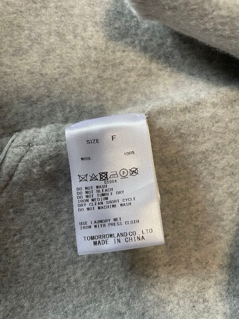 デプレ 2023ＡＷ ダブルフェイスメルトンビーバー ノーカラーコート グレー