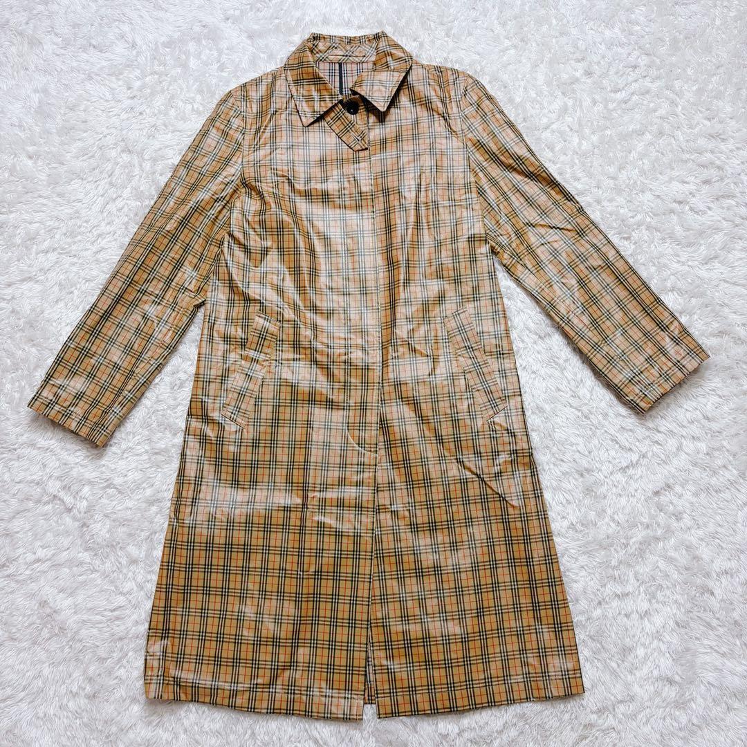 超希少　極美品　バーバリー ステンカラーコート　レインコート　ノバチェック　総柄