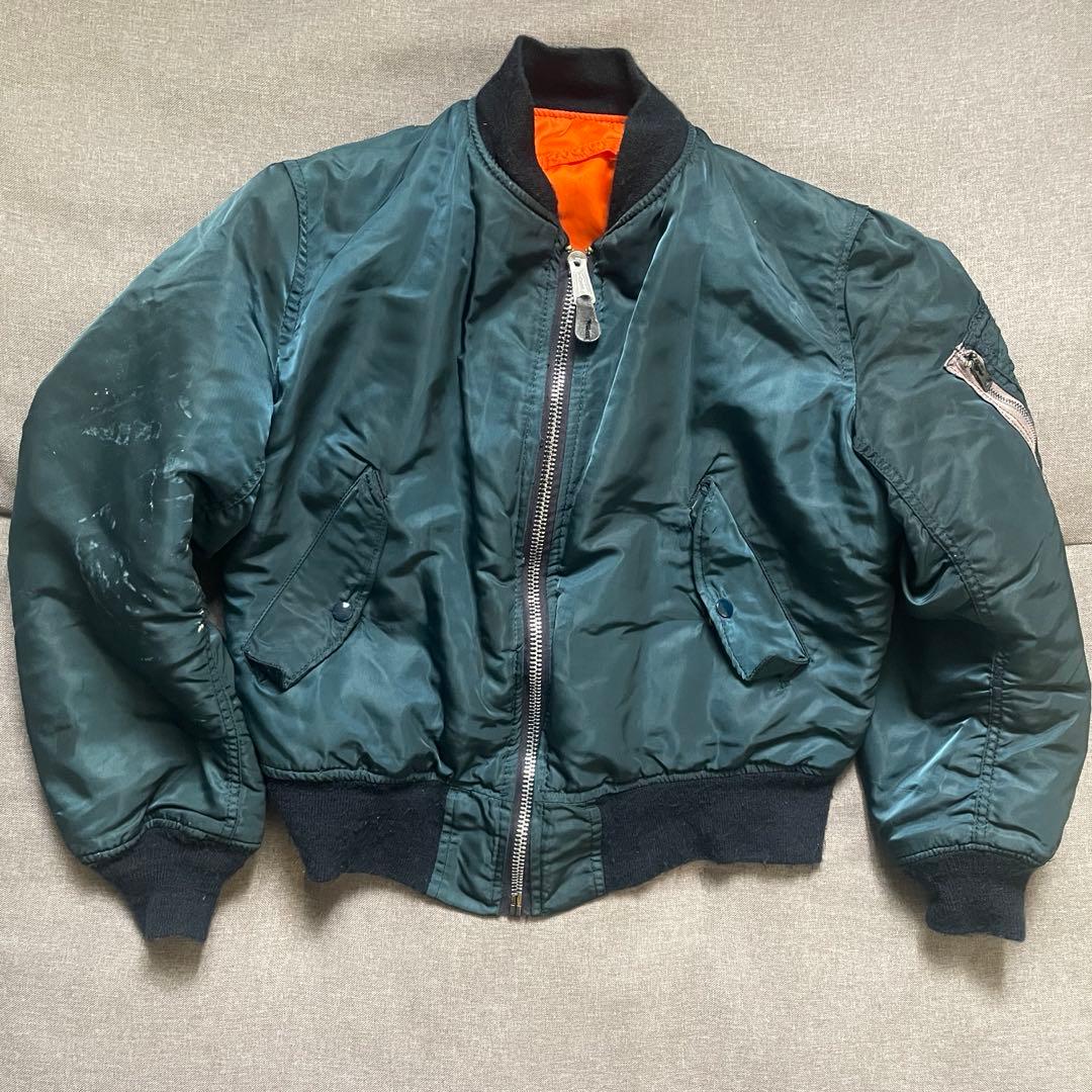 80's90's ミリタリー フライトジャケット MA-1 ネイビー アメリカ製
