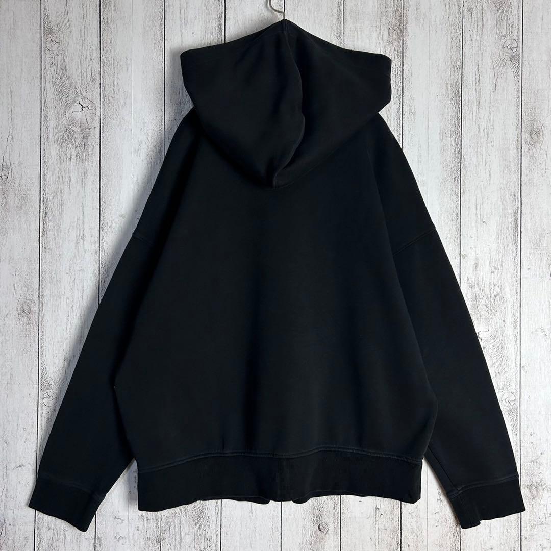 5675【美品・即完売】エスマックスマーラ☆正面ビッグロゴ入りパーカー 人気黒