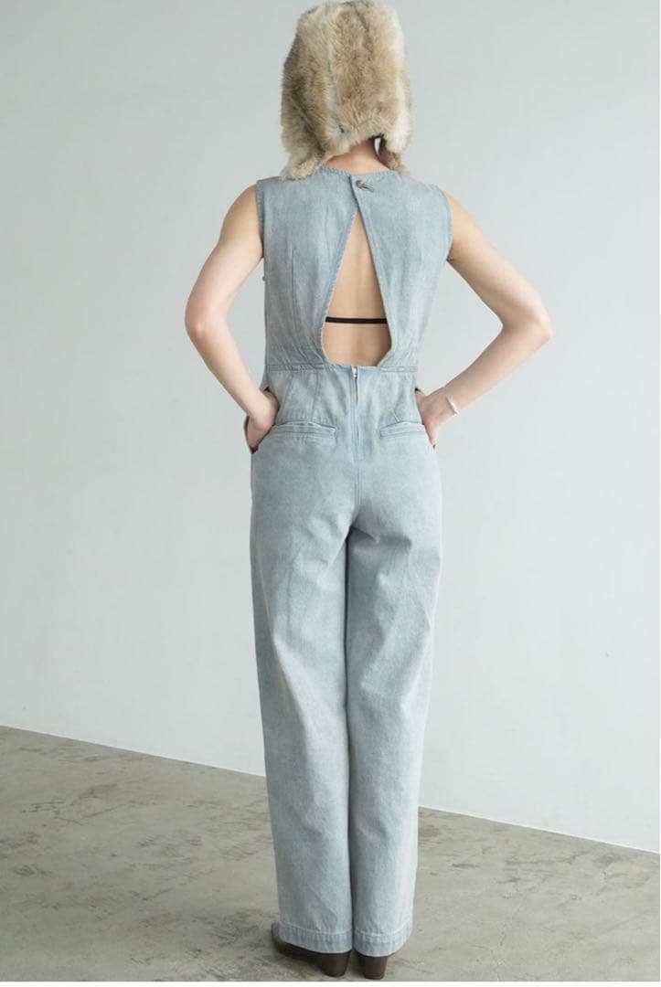 サロペット・オーバーオール・オールインワン CLANE back open denim all in one