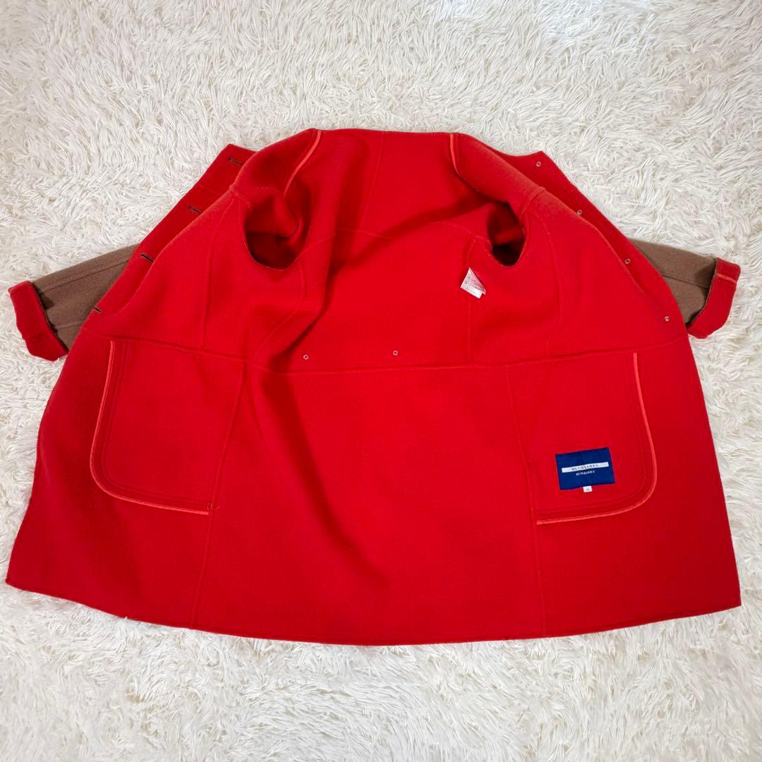 BURBERRY BLUE LABEL ウールコート 38 バイカラー 赤裏地