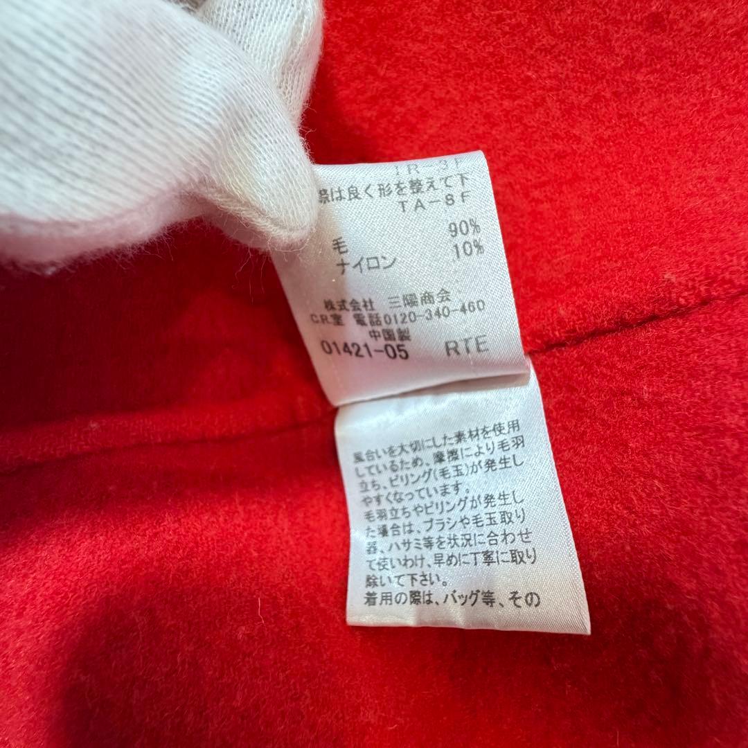 BURBERRY BLUE LABEL ウールコート 38 バイカラー 赤裏地