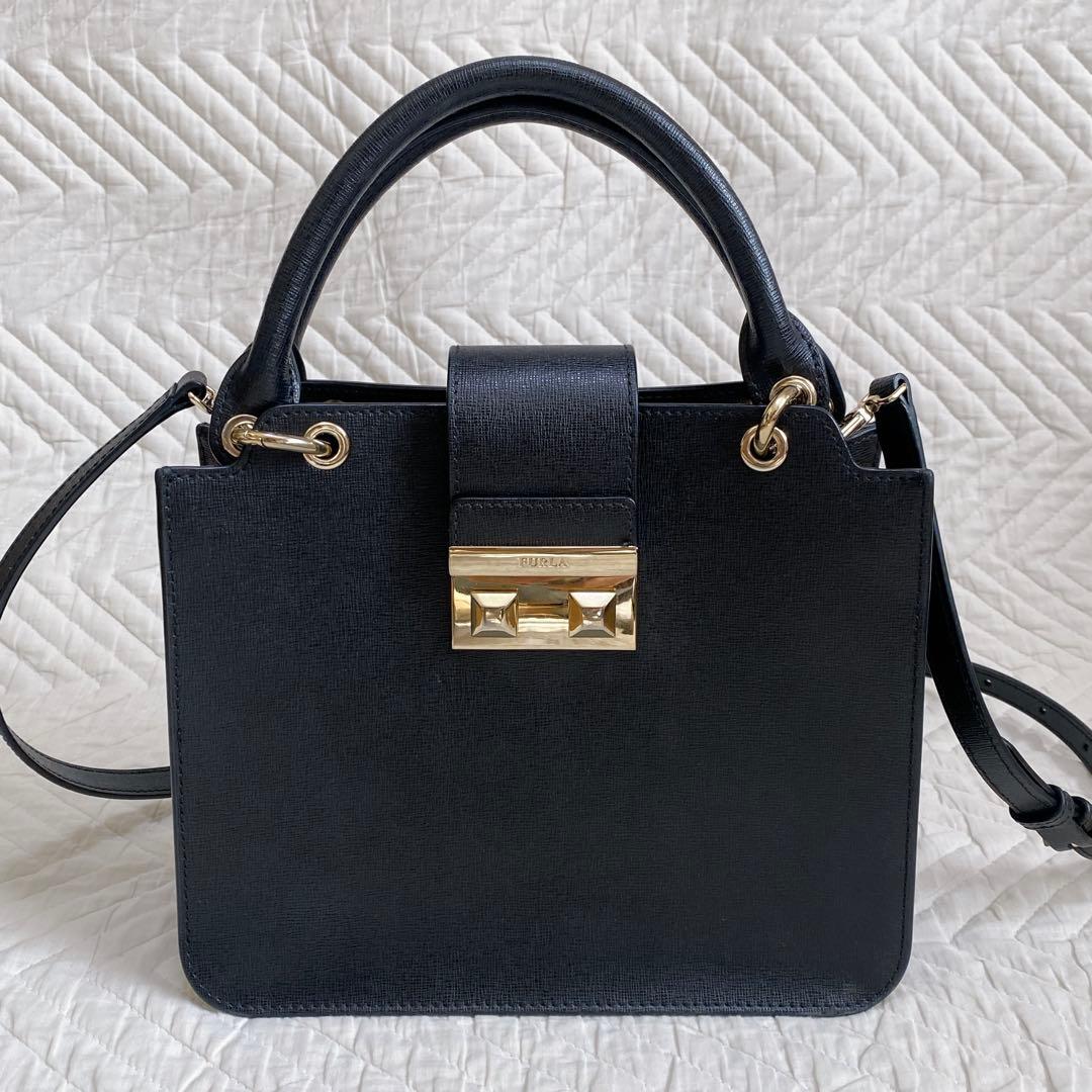 【美品】FURLA ベラ サッチェル 2WAY ショルダー ハンドバッグ