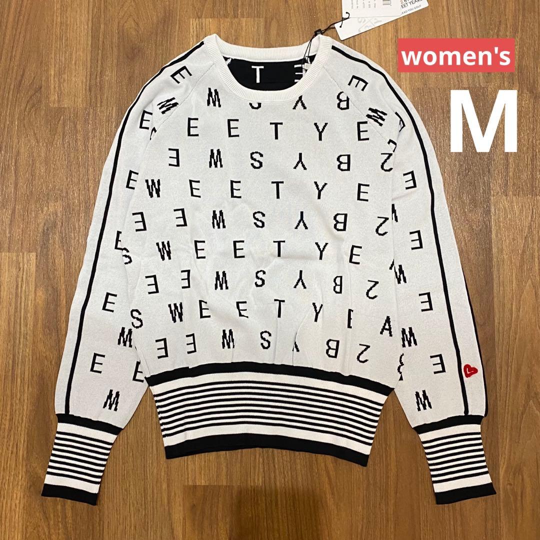 【SY32 SWEET YEARS】レディース ニットシャツ M ホワイト
