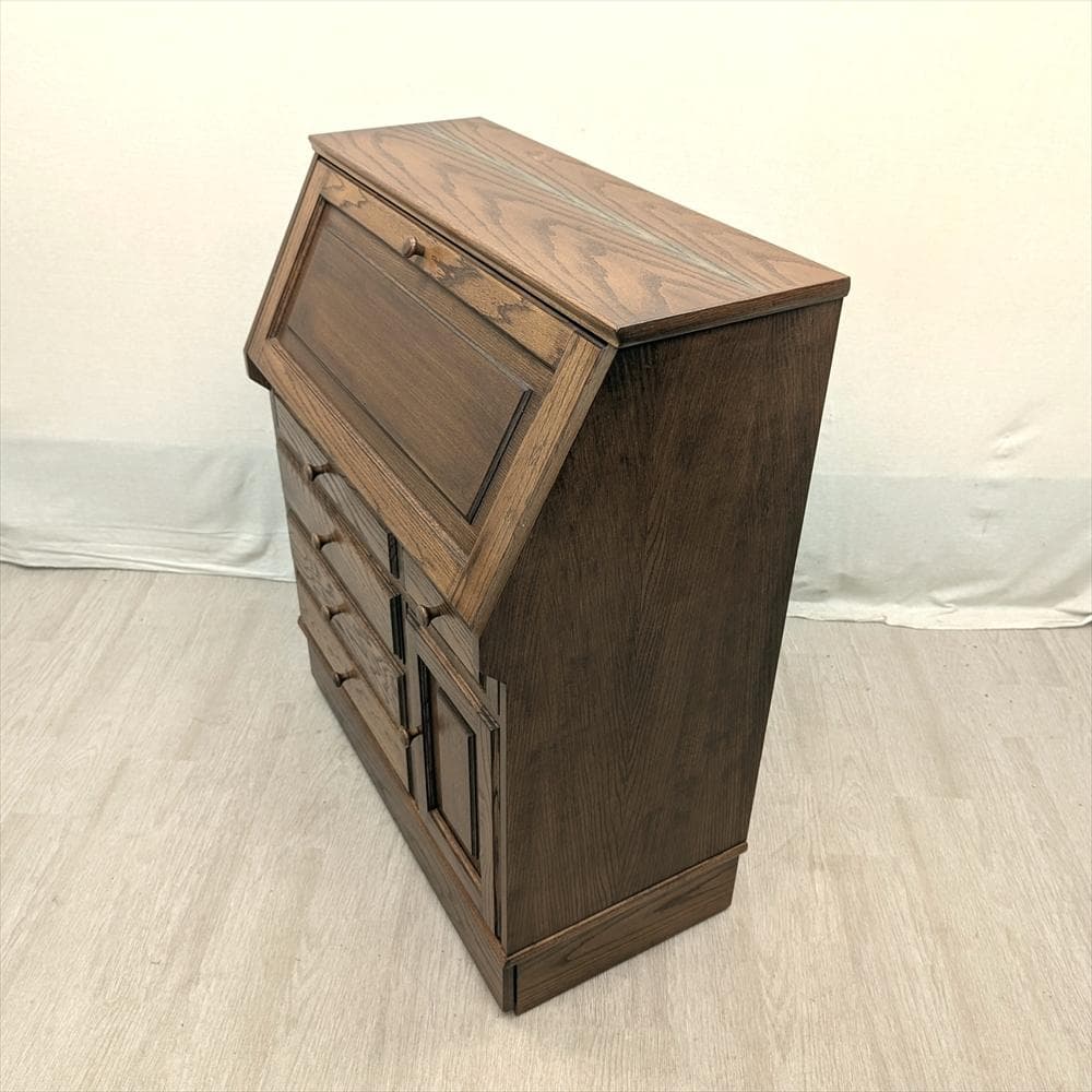 キャピック　ナラ　ライティングデスク　ライティングビューロー　鏡台　机　デスク