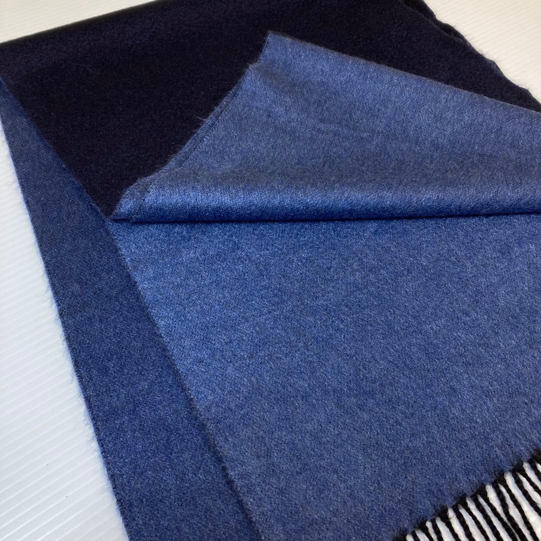 PIACENZA イタリア製　カシミア＆シルクマフラー　ブルー系