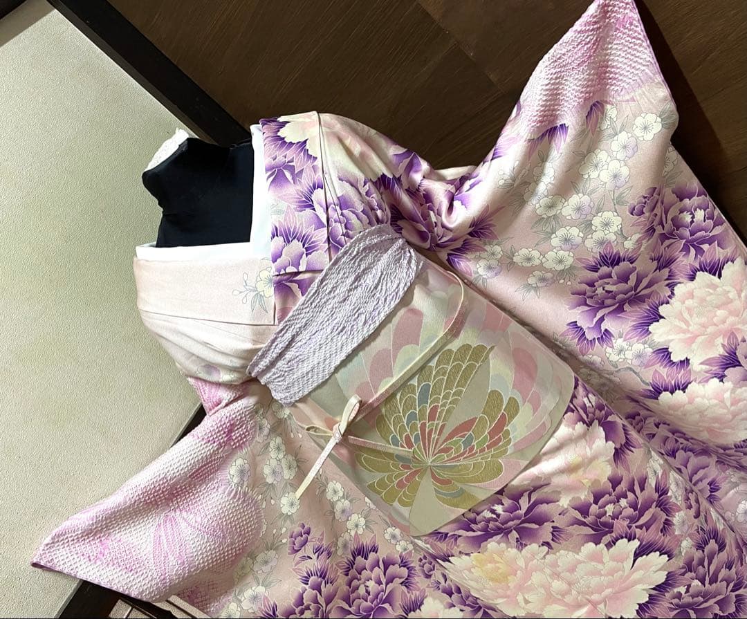振袖フルセット6点サイズM〜Ｌ絞り花文　正絹売り切り終了