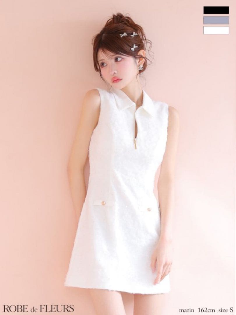 robe de fleurs ドレス　M ホワイト　シュガー