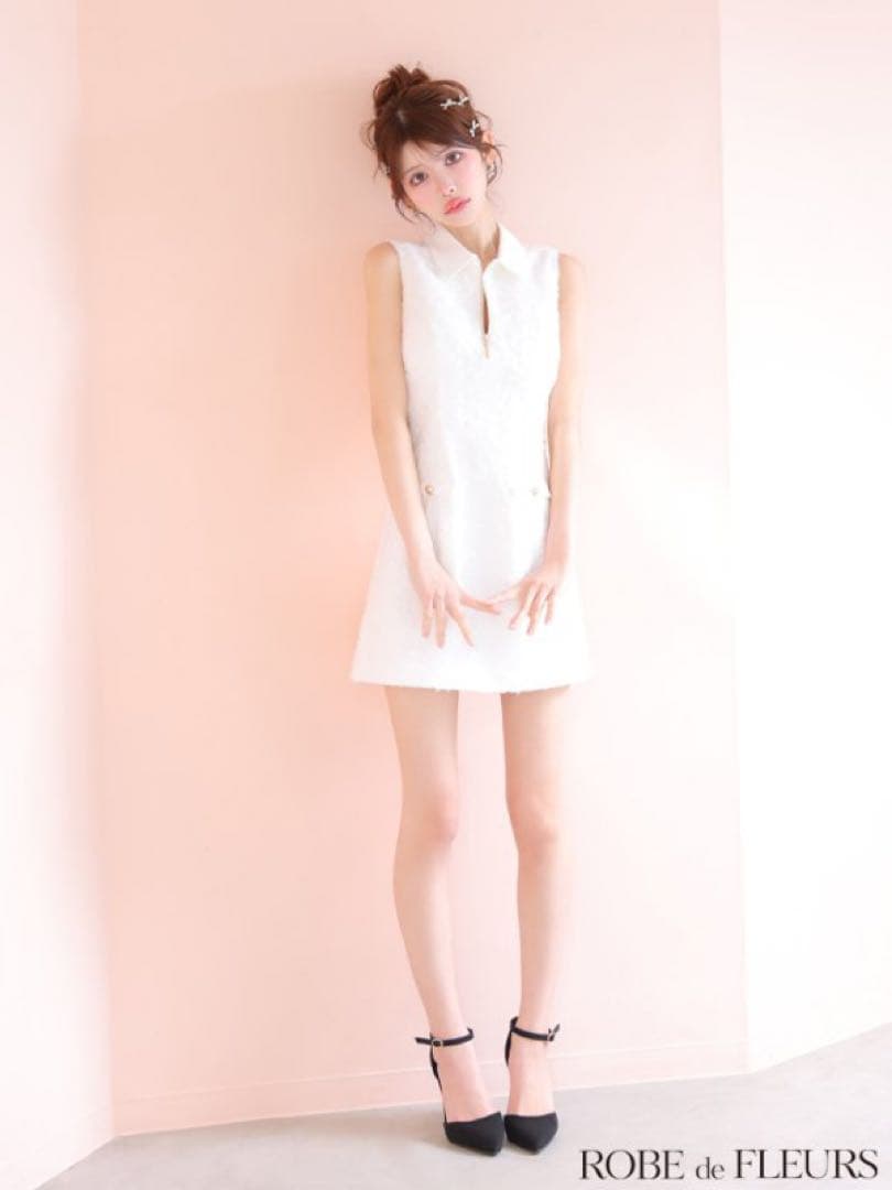 robe de fleurs ドレス　M ホワイト　シュガー