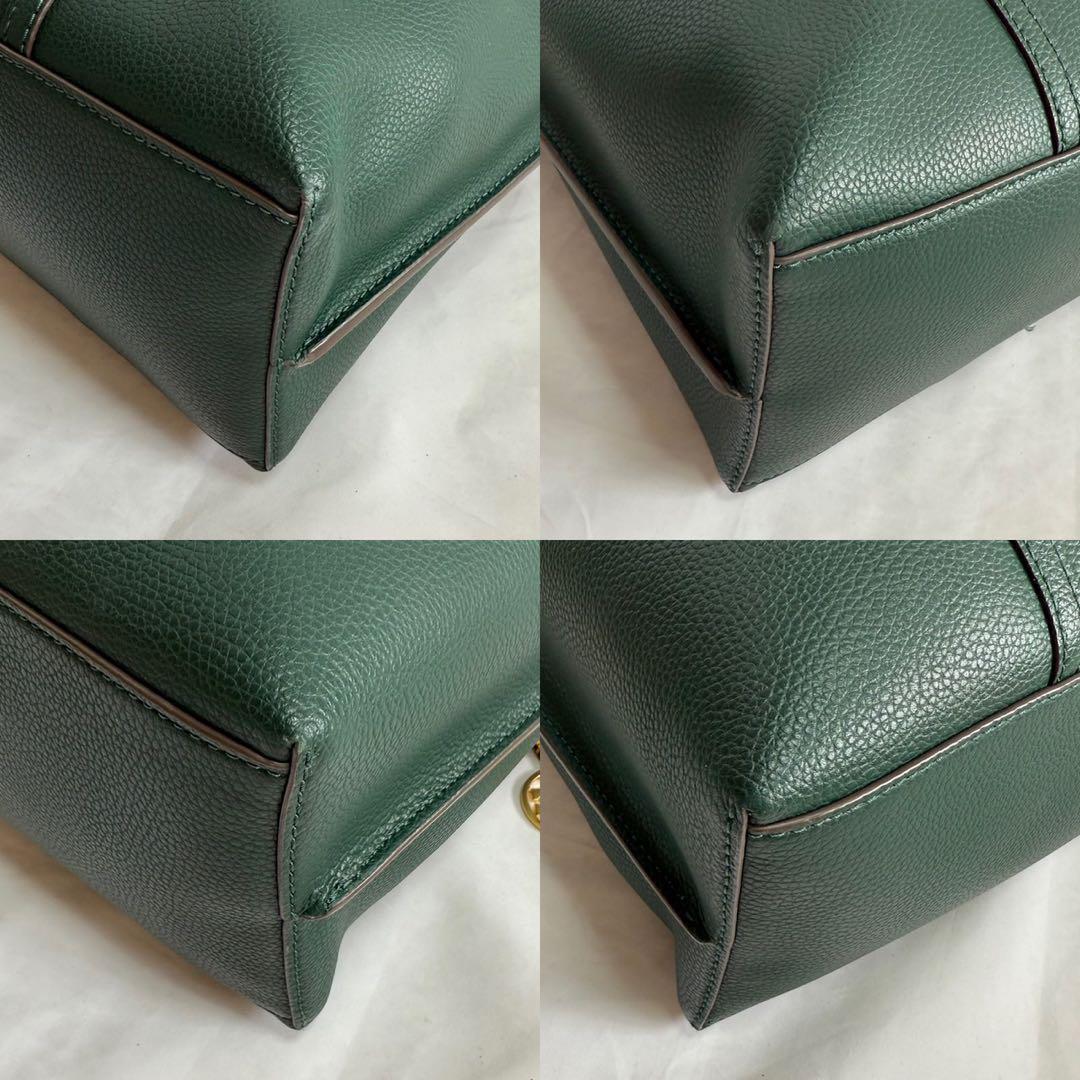 【新品同様】トリーバーチ ペリー トートバッグ レザー 肩掛け A4可 緑